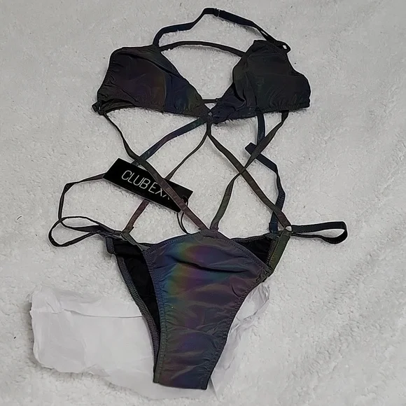 DOLLS KILL X CLUB EXX REFLECTIVE BODYSUIT - Picture 3 of 12